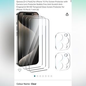 iPhone 15 pro screen protector, camera lens protector, tempered glass